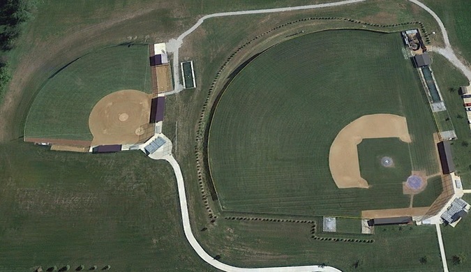 Aerial view of ball fields
